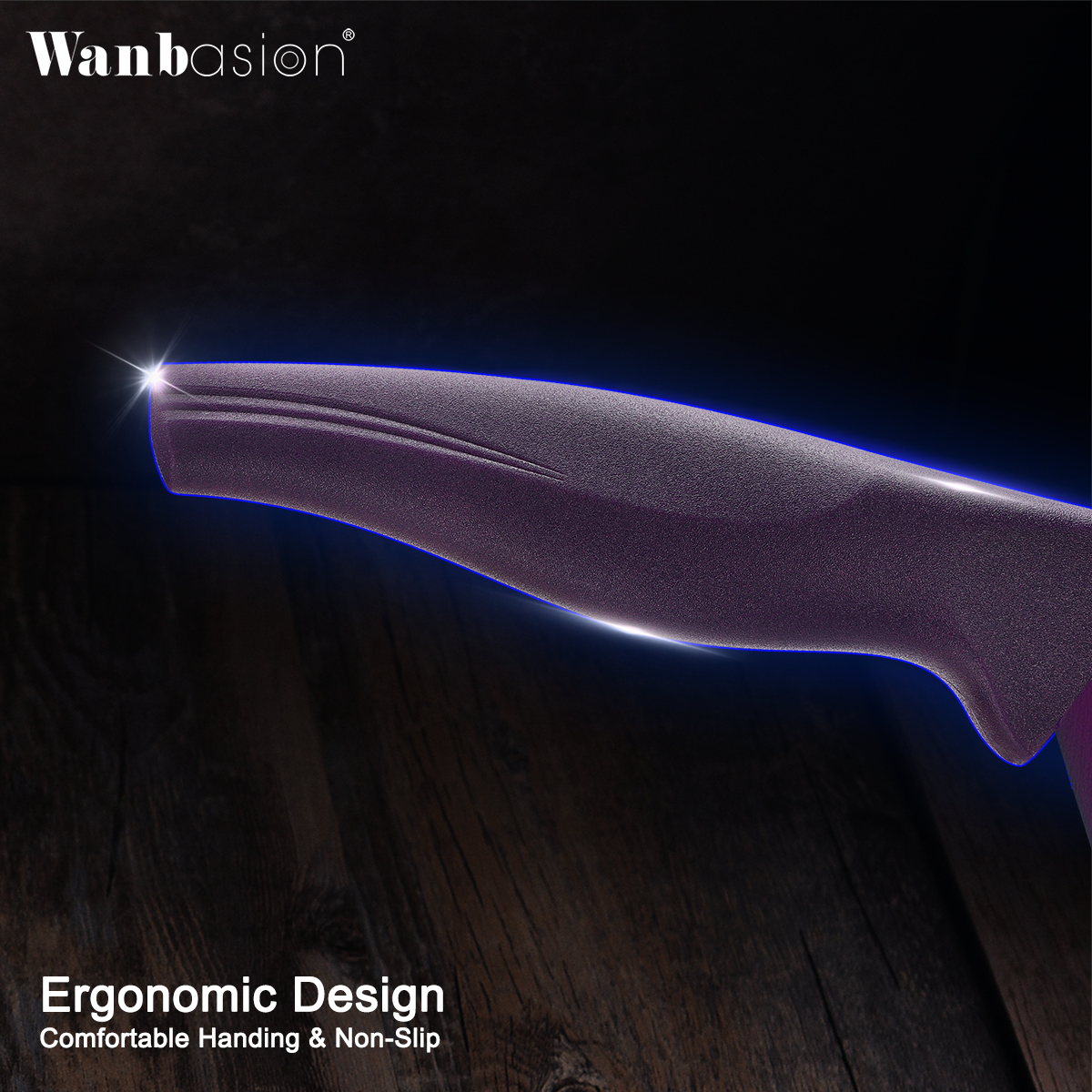 Wanbasion Purple Kitchen Knife Set, Stainless Steel Kitchen Knife Set