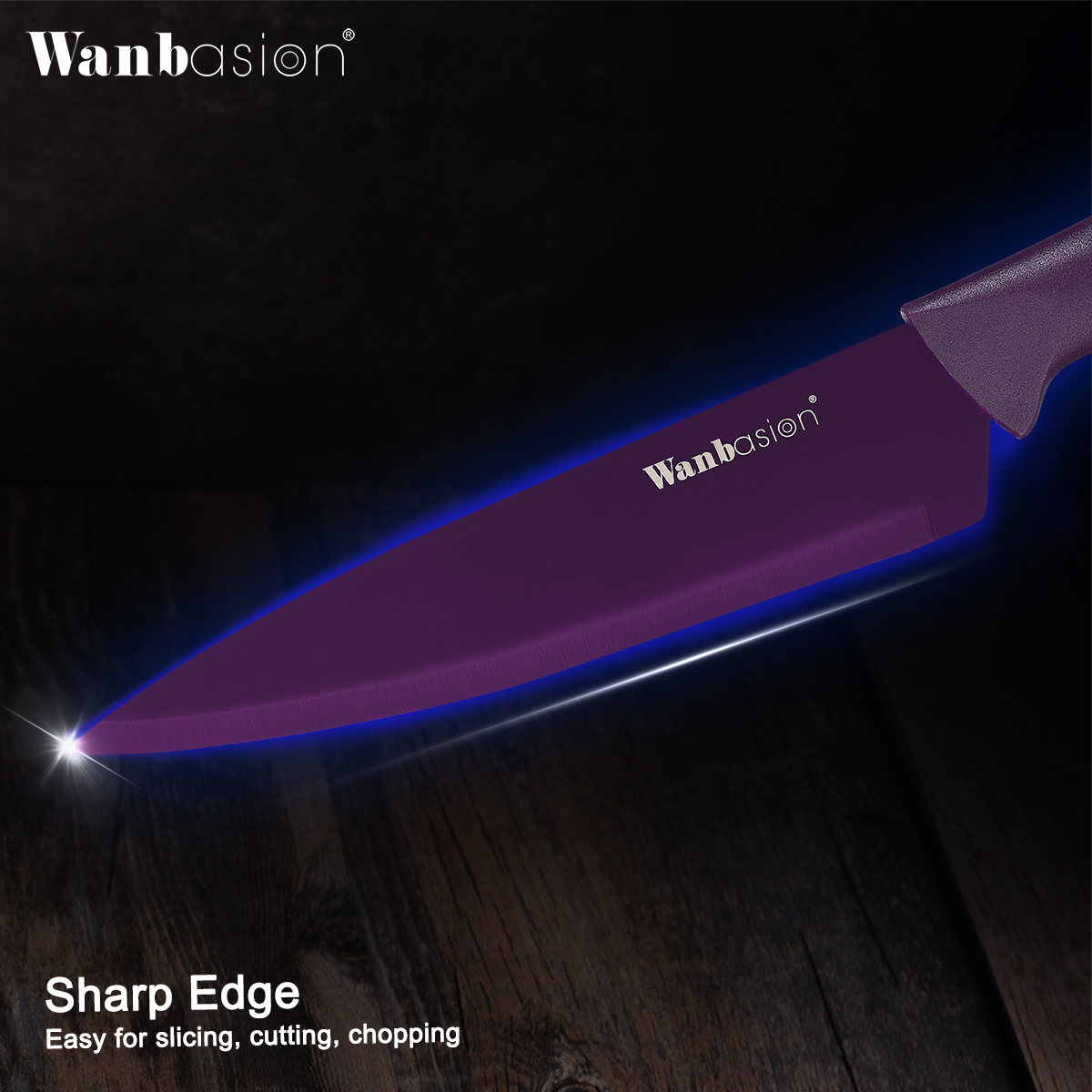 Wanbasion Purple Kitchen Knife Set, Stainless Steel Kitchen Knife Set