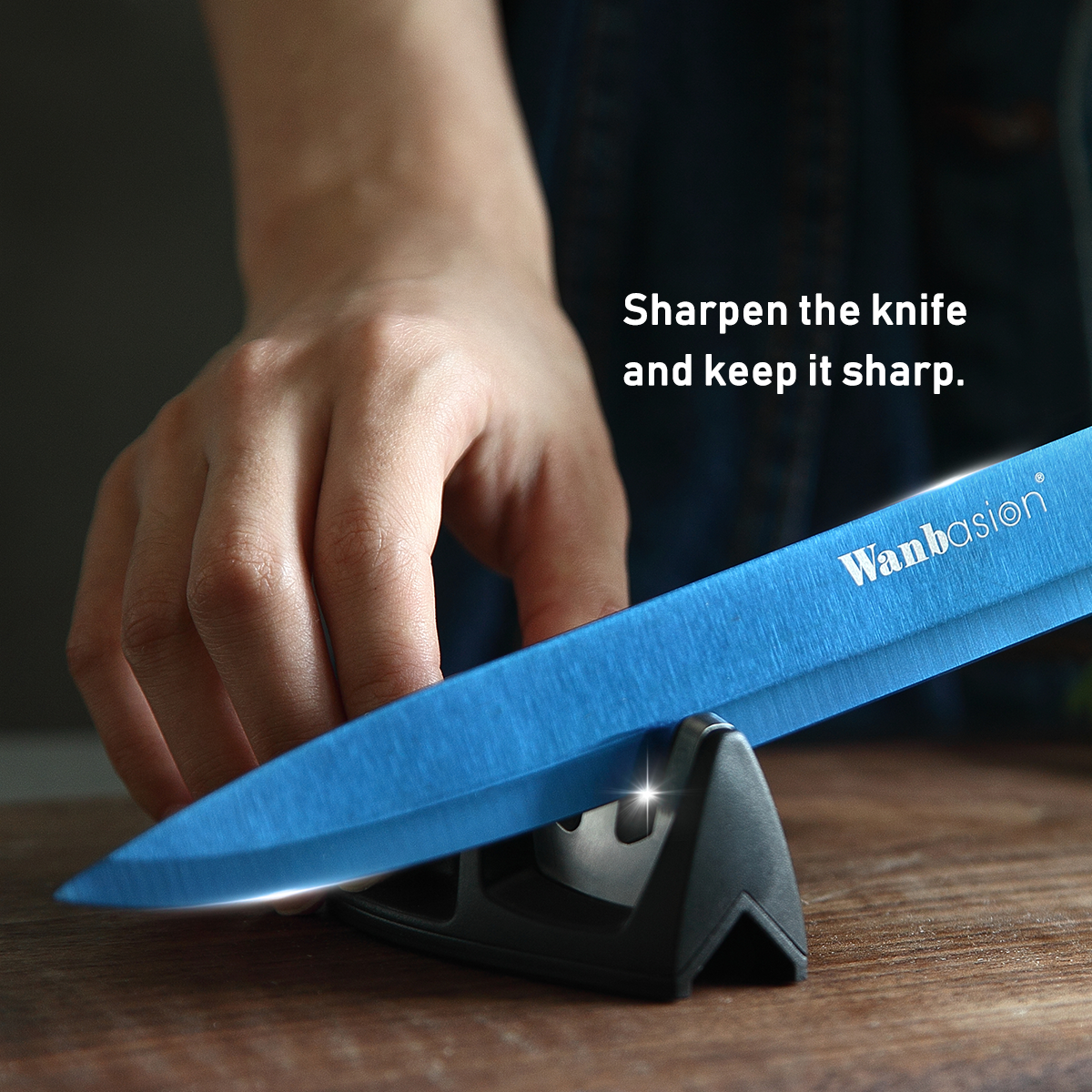 Wanbasion Blue Kitchen Knife Set, Stainless Steel Kitchen Knife Set